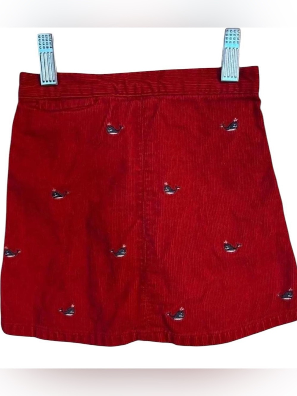 Gymboree Red Corduroy Mini Skirt with Embroidered Whales ❤️